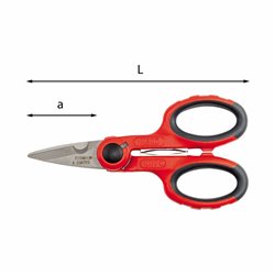 USAG 207 C  Forbice per elettricisti - lame in acciaio L mm 143 a mm 45 Peso gr 80          