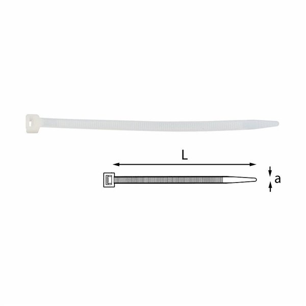 USAG 765 EB  Fascette per cablaggi axL mm 3,6x200 Ø max 50            