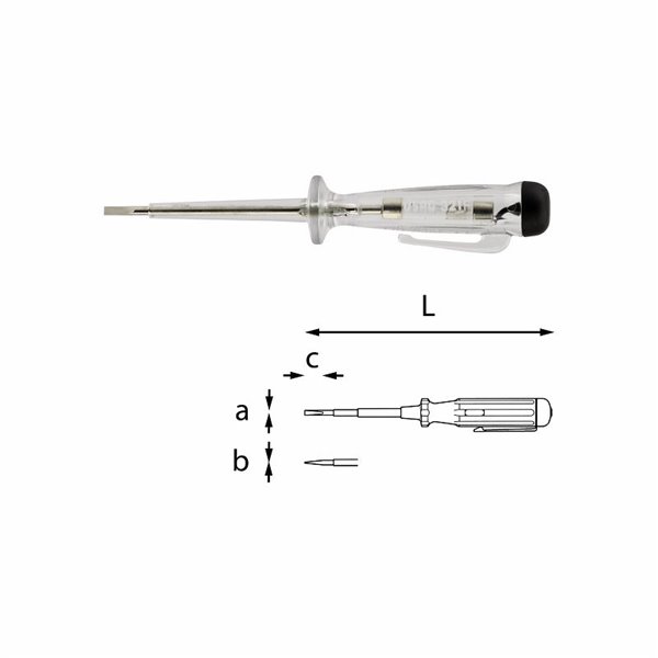 USAG 321 F  Giravite cercafase 110÷250V axbxc mm 0,6x3x65 L mm 142            