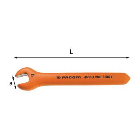 USAG 099 A  Chiave a forchetta 1000 V Bocca esagonale mm 21 L mm 185 Peso gr 180          