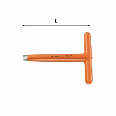 USAG 098 C 3/8  Portabussole con impugnatura a T 1000 V LxPxH mm 205x165x35 Peso gr 380            