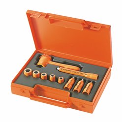 USAG 098 S10 1/4  Assortimento in cassetta con bussole esagonali 1000 V (10 pz) LxPxH mm 322x136x53 Peso gr 650            