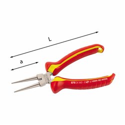 USAG 079 EX  Pinza isolata a becchi tondi lunghi diritti 1000 V L mm 160 a mm 52            