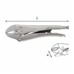USAG 134  Pinze regolabili autobloccanti con ganasce concave L mm 250 a mm 42            