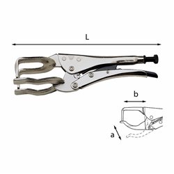 USAG 137  Pinza regolabile autobloccante con ganasce a forcella L mm 280 a mm 50 b mm 80          