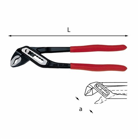 USAG 180 C  Pinze regolabili a cerniera chiusa L mm 250 a mm 36            