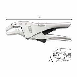 USAG 134 A  Pinza regolabile autobloccante con ganasce concave L mm 250 a mm 60            
