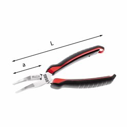 USAG 131 AXP  Pinza a becchi piatti lunghissimi piegati a 45° L mm 160 a mm 44            