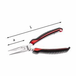 USAG 133 AX  Pinze a becchi mezzotondi lunghissimi diritti L mm 200 1600 N/mm2 Ø max mm 1,6 a mm 75          