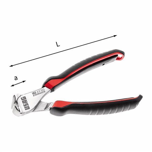 USAG 182 AX  Tronchesi a tagliente frontale L mm 200 2000 N/mm² Ø max mm 2,5 a mm 7          
