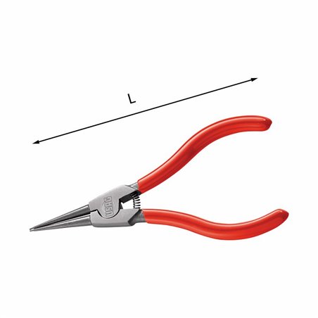 USAG 128 C  Pinze a becchi diritti per anelli elastici esterni Capacità mm 10÷25 d max mm 1,3 L mm 150          