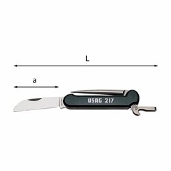 USAG 217  Coltello per nautica L mm 185 a mm 75            