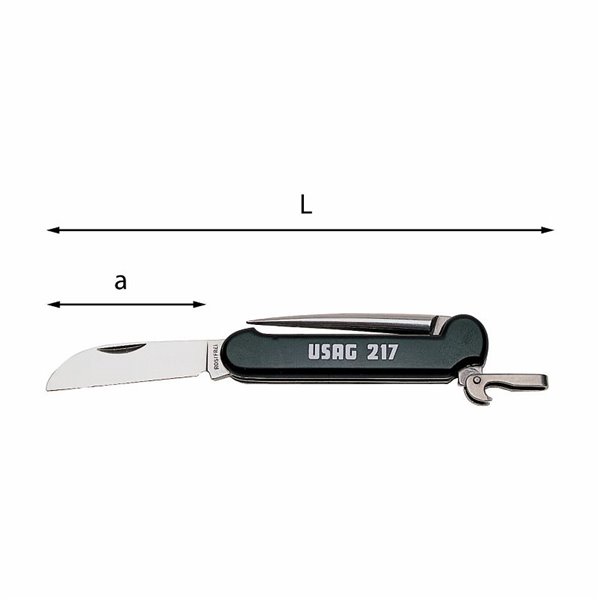 USAG 217  Coltello per nautica L mm 185 a mm 75            