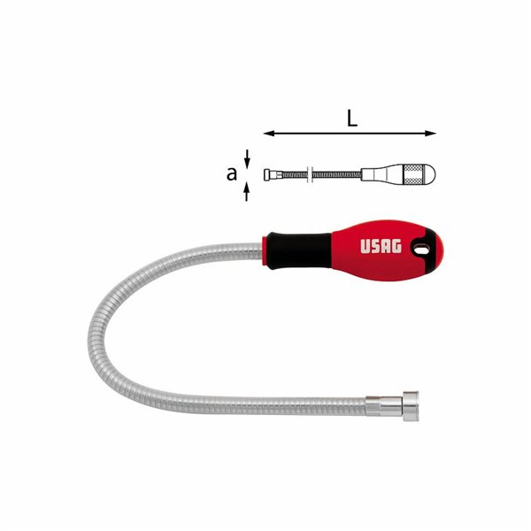 USAG 442 N  Aste flessibili con terminale magnetico n° 0 Capacità max terminale magnetico kg 0,4 a mm 8 L mm 465        