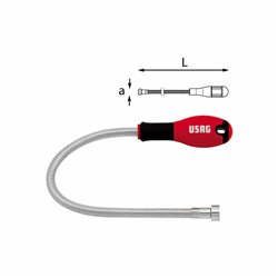 USAG 442 N  Aste flessibili con terminale magnetico n° 2 Capacità max terminale magnetico kg 4 a mm 19 L mm 525        