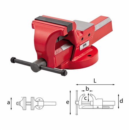 USAG 498 B  Morse parallele da banco axbxc mm 150x200x94 d mm 183 e mm 227 L mm 460 Peso kg 18      