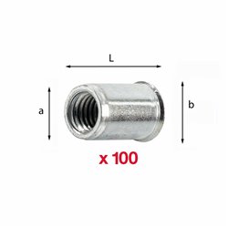 USAG 995 AC  Inserti filettati M Ø mm 6 a mm 8,9 b mm 10 L mm 13,5        