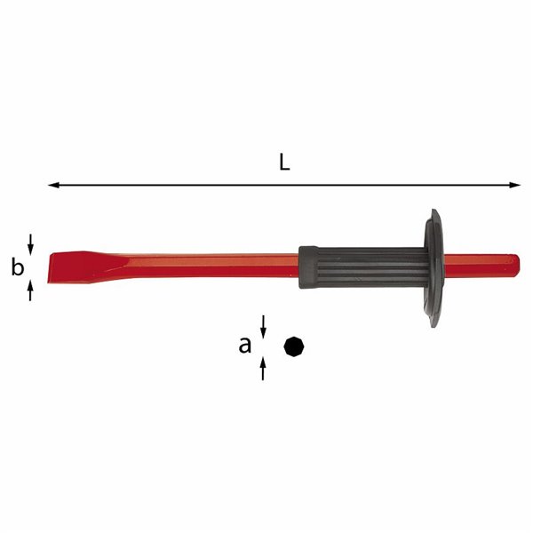 USAG 360 A  Scalpelli per muratori con paramano L mm 400 a mm 16 b mm 26          