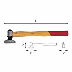 USAG 414 A  Martello a testa piana L mm 290 a mm 48 b mm 30 c mm 60        