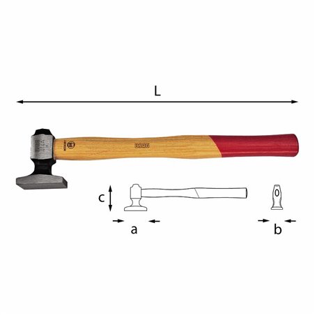 USAG 414 A  Martello a testa piana L mm 290 a mm 48 b mm 30 c mm 60        