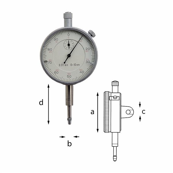 USAG 968  Comparatore centesimale Capacità mm 10 Risoluzione mm 0,01 axbxc mm 58x8x6 Numero denti 40        