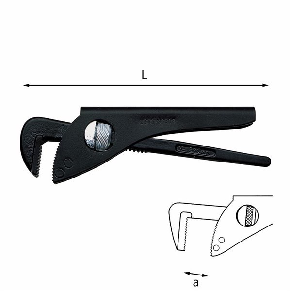 USAG 308  Giratubi modello leggero con ganasce a 90° L mm 275 Capacità tubo 1 3/4 a mm 75          