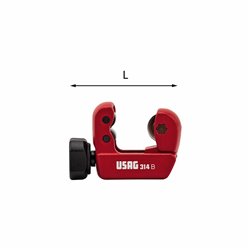 USAG 314 B  Tagliatubi per tubi in rame e lega leggera Ø mm 3-35 Ø " 1/8-1.3/8 L mm 74 H mm 51 Peso gr 220      