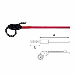 USAG 306 R  Giratubi a catena Ø mm 34-165 Ø " 1-6 a mm 1000 b mm 815 Peso kg 9      