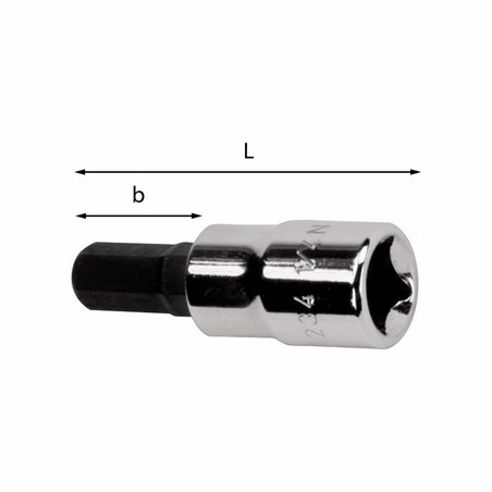 USAG 234 1/2 N  Chiavi a bussola per viti con esagono incassato n°xb mm 6L1x104 L mm 140            