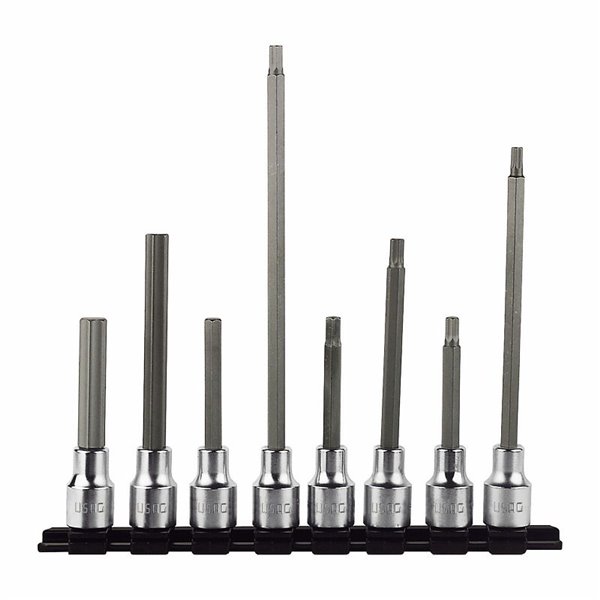USAG 234 1/2 N/S8L  Serie di 8 chiavi a bussola lunghe per viti con esagono incassato Peso kg 1,2              