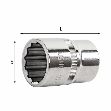 USAG 235 1/2 PN  Chiavi a bussola in pollici con bocca poligonale Bocca poligonale " 1 1/4 b mm 42,5 L mm 44          