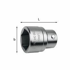 USAG 235 3/4 EN  Chiavi a bussola con bocca esagonale Bocca esagonale mm 35 b mm 49,9 L mm 59          