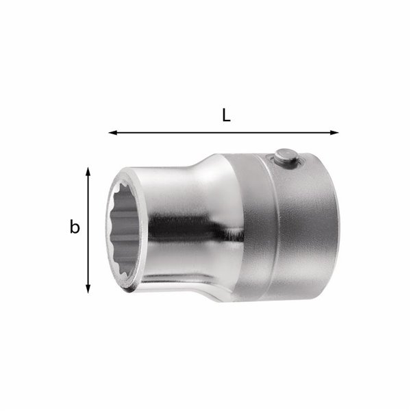 USAG 235 3/4 N  Chiavi a bussola con bocca poligonale Bocca poligonale mm 46 b mm 63,5 L mm 75          