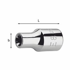 USAG 235 3/8 NTX  Chiavi a bussola TORX® n° E14 b mm 18 L mm 32          