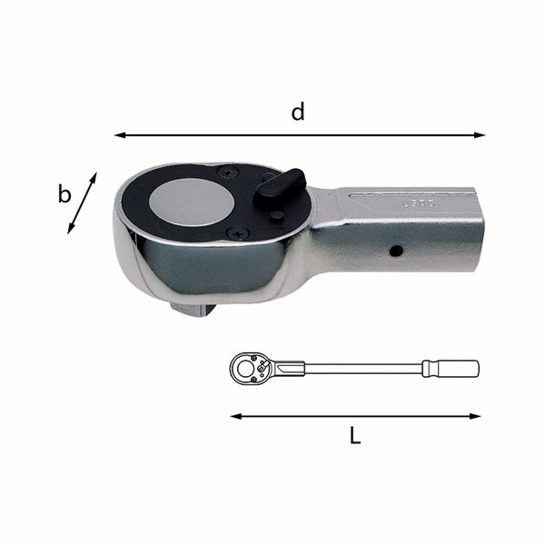 USAG 237 3/4 SI  Cricchetto reversibile L mm 530 b mm 70 Numero denti 165 H mm 55        