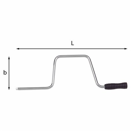 USAG 239 1/2 N  Manovella con impugnatura girevole L mm 405 b mm 120            