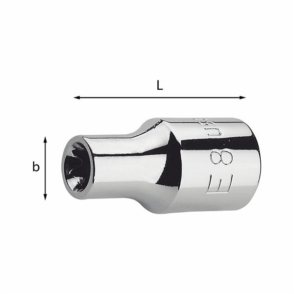 USAG 235 1/4 TX  Chiavi a bussola TORX® n° E10 b mm 12 L mm 25          