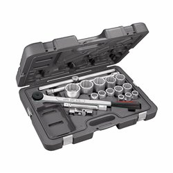 USAG 605 3/4 A  Assortimento in cassetta di ABS con bussole poligonali (18 pz) Dimensioni mm 565x415x100 Peso kg 15            