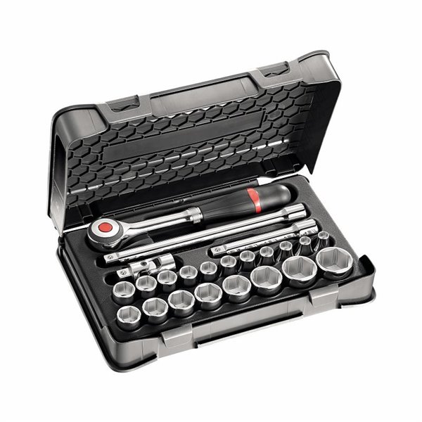 USAG 606 1/2 EAK  Assortimento in cassetta di ABS con bussole esagonali (23 pz) LxPxH mm 330x215x60 Peso kg 2            