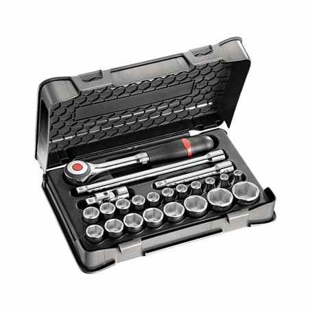 USAG 606 1/2 EAK  Assortimento in cassetta di ABS con bussole esagonali (23 pz) LxPxH mm 330x215x60 Peso kg 2            