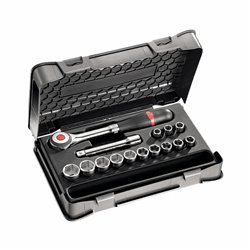 USAG 604 1/2 EAK  Assortimento in cassetta di ABS con bussole esagonali (15 pz) LxPxH mm 330x215x60 Peso kg 2            