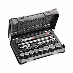 USAG 606 1/2 A  Assortimento in cassetta di ABS con bussole poligonali (23 pz) LxPxH mm 330x215x60 Peso kg 3            