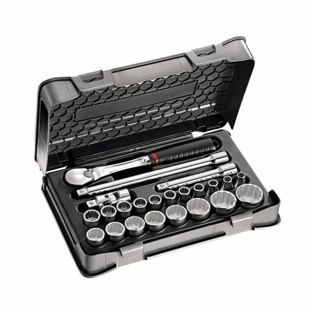 USAG 606 1/2 B  Assortimento in cassetta di ABS con bussole poligonali (23 pz) LxPxH mm 330x215x60 Peso kg 3            