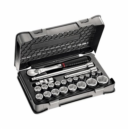 USAG 606 1/2 EB  Assortimento in cassetta di ABS con bussole esagonali (23 pz) LxPxH mm 330x215x60 Peso kg 3            