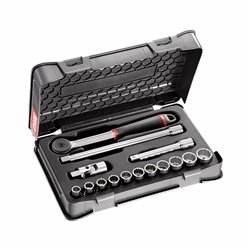 USAG 606 1/2 APOL  Assortimento in cassetta di ABS con bussole poligonali in pollici (15 pz) LxPxH mm 330x215x60 Peso kg 2,8    