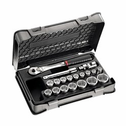 USAG 606 1/2 EBP  Assortimento in cassetta di ABS con bussole esagonali (23 pz) LxPxH mm 330x215x60 Peso kg 3            