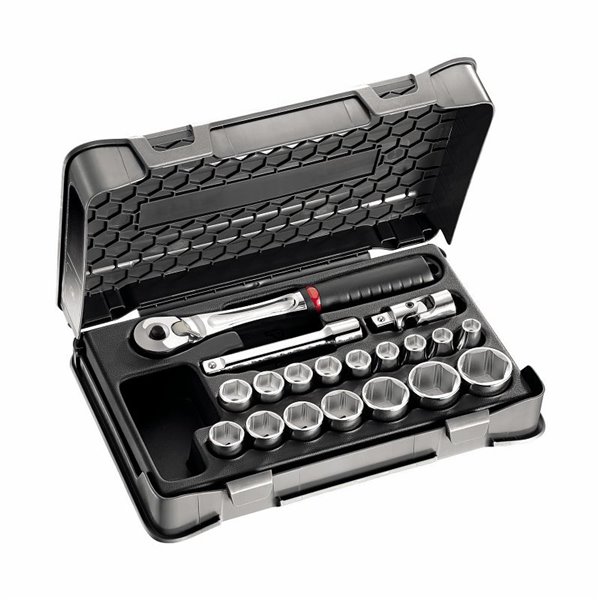 USAG 606 1/2 EBP  Assortimento in cassetta di ABS con bussole esagonali (23 pz) LxPxH mm 330x215x60 Peso kg 3            