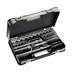 USAG 607 1/2 EA  Assortimento in cassetta di ABS con bussole esagonali (25 pz) LxPxH mm 435x270x70 Peso kg 4,5            