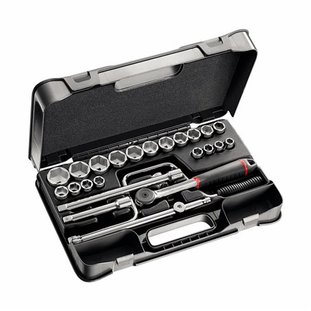 USAG 607 1/2 EA  Assortimento in cassetta di ABS con bussole esagonali (25 pz) LxPxH mm 435x270x70 Peso kg 4,5            