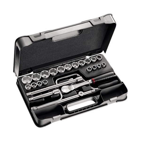 USAG 607 1/2 EB  Assortimento in cassetta di ABS con bussole esagonali (30 pz) LxPxH mm 435x270x70 Peso kg 4,5            